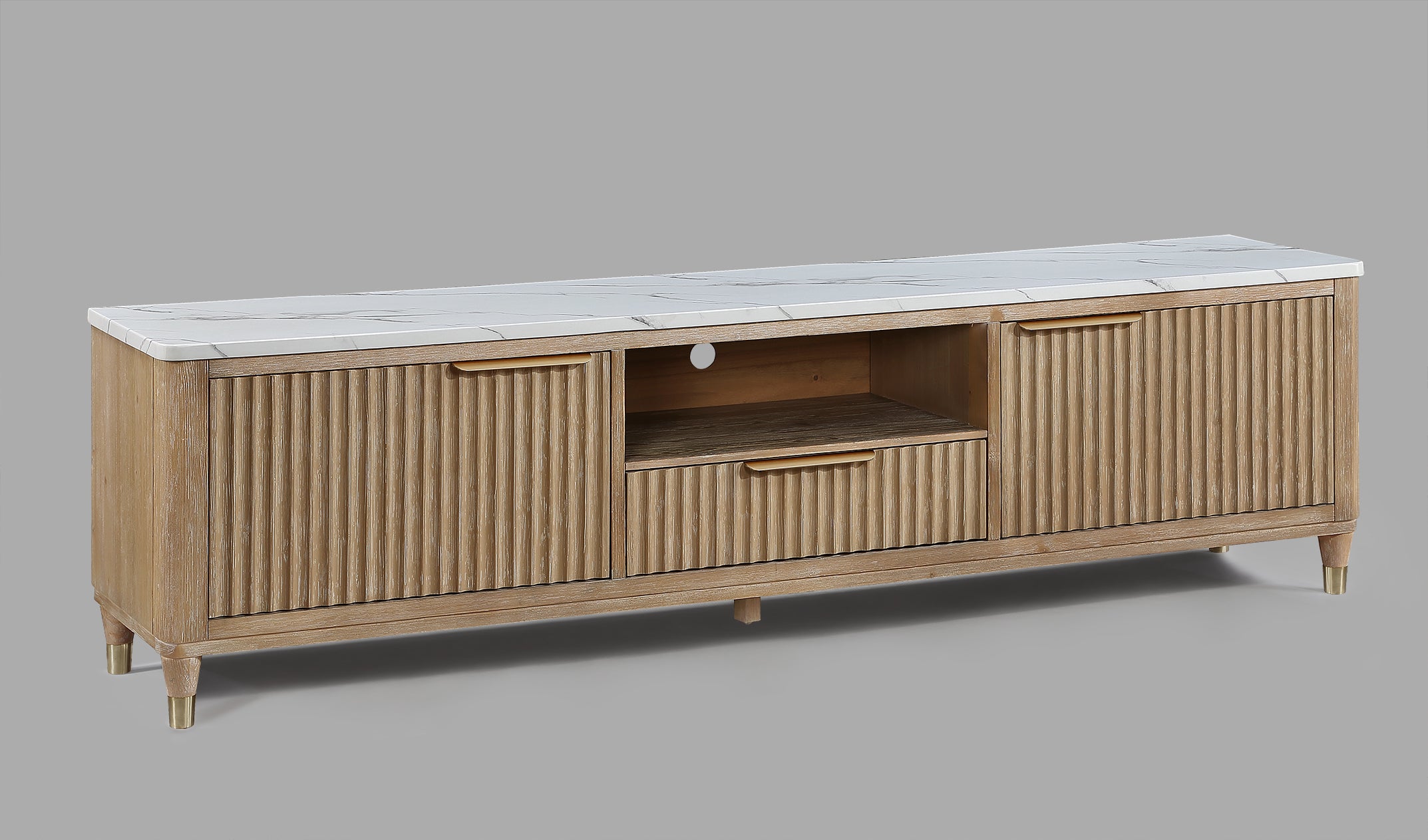 KARA TV STAND-CERUSED NATURAL
